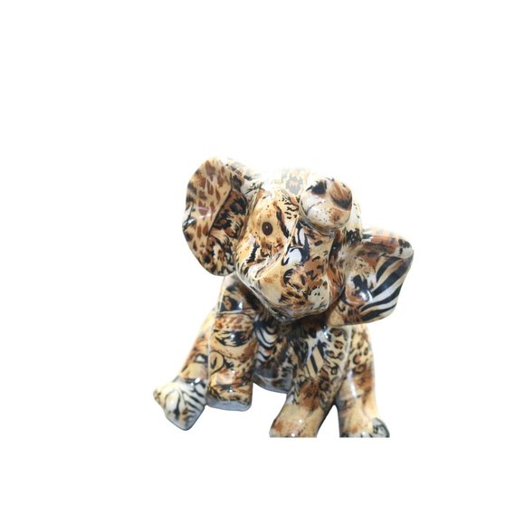 La Vie Animal Print Elephant Statue Figurine - Picture 6 of 8